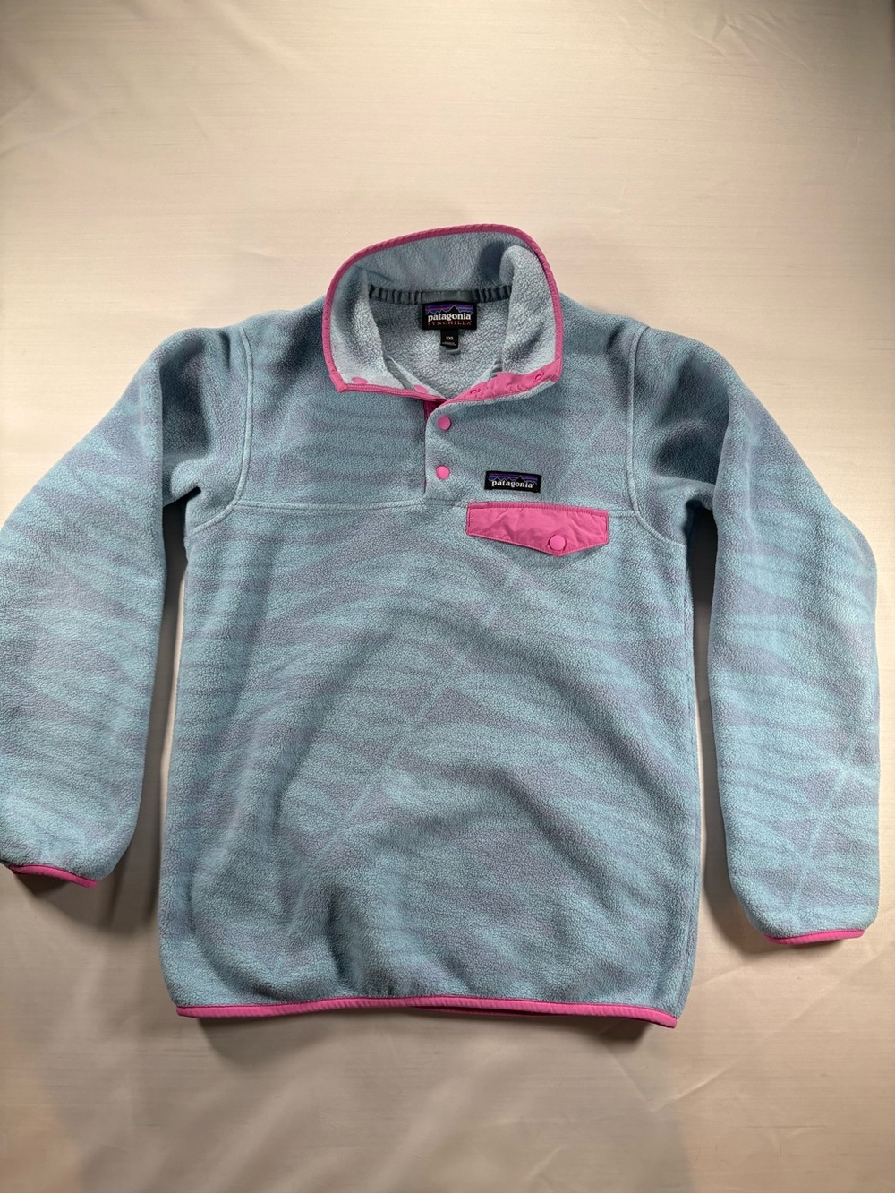 Patagonia Womens Synchilla Snap-T Fleece Pullover XXS Light Blue Patterned - Picture 4 of 8